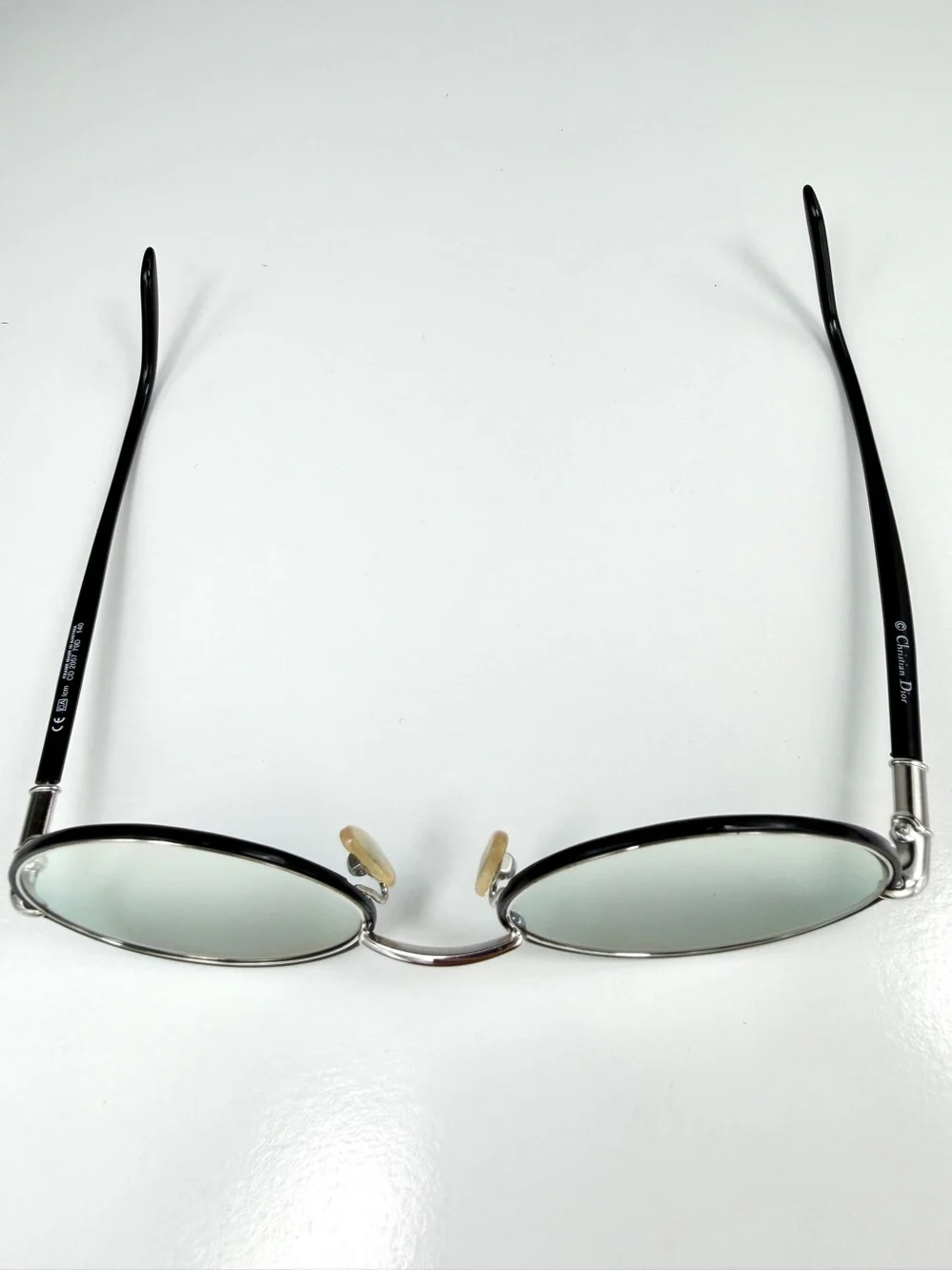 Vintage Christian Dior 2057 79D Sunglasses Custom Teal Mirror Oval Monsieur Set